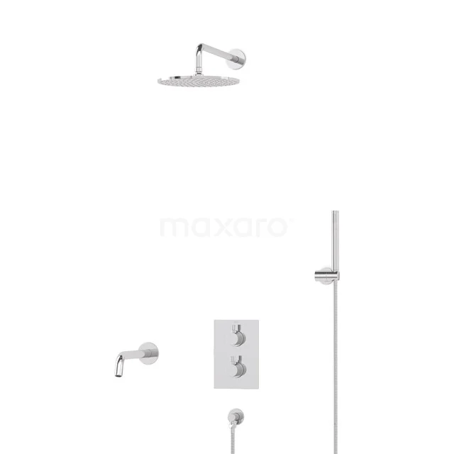 Radius Einbau Badewannenarmatur mit Regendusche | Chrom Thermostatisch DIC55-00039