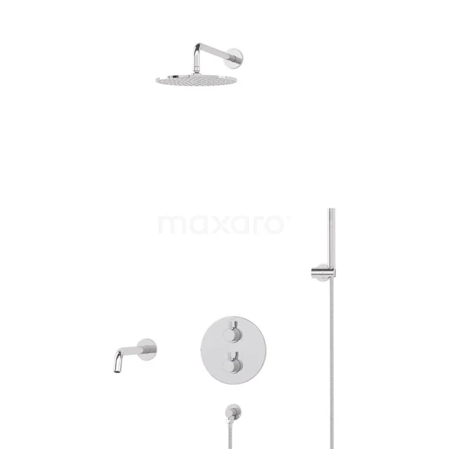 Radius Built-in Bath tap with rain shower | Chrome Thermostatic DIC55-00040