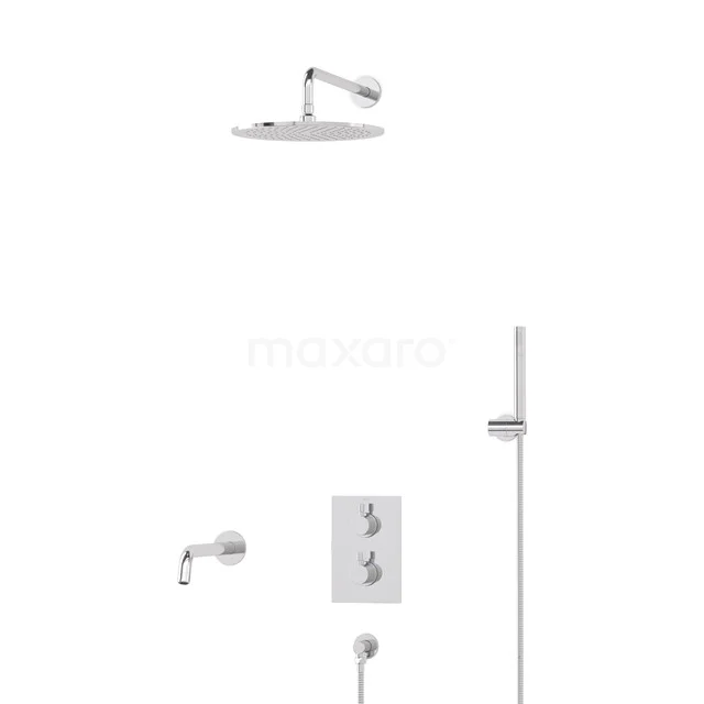 Radius Built-in Bath tap with rain shower | Chrome Thermostatic DIC55-00041