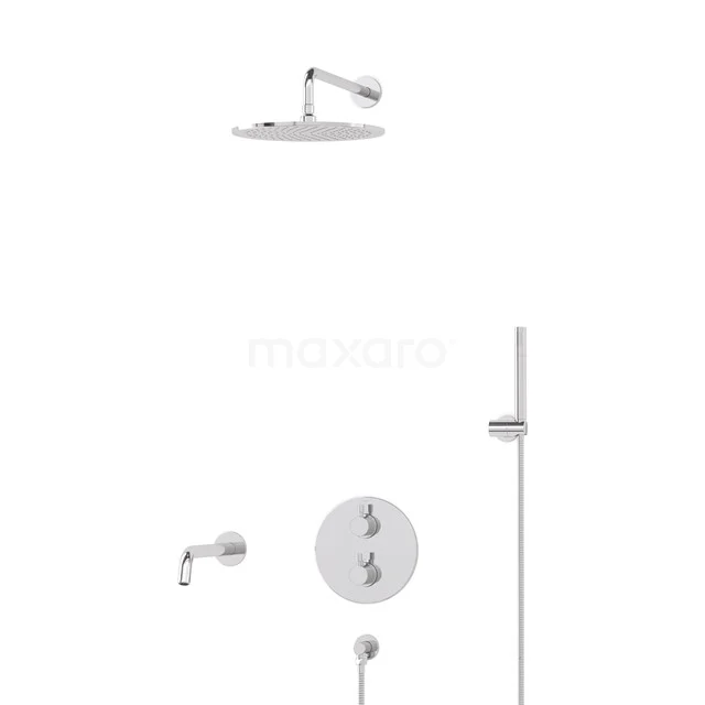 Radius Built-in Bath tap with rain shower | Chrome Thermostatic DIC55-00042