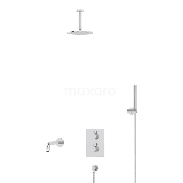 Radius Built-in Bath tap with rain shower | Chrome Thermostatic DIC55-00043