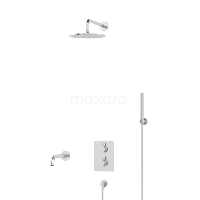 Radius Built-in Bath tap with rain shower | Chrome Thermostatic DIC55-00051