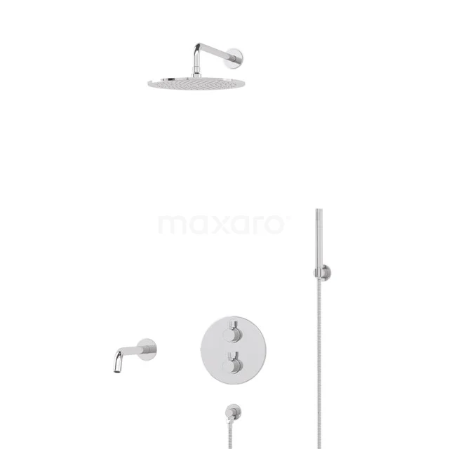 Radius Built-in Bath tap with rain shower | Chrome Thermostatic DIC55-00054