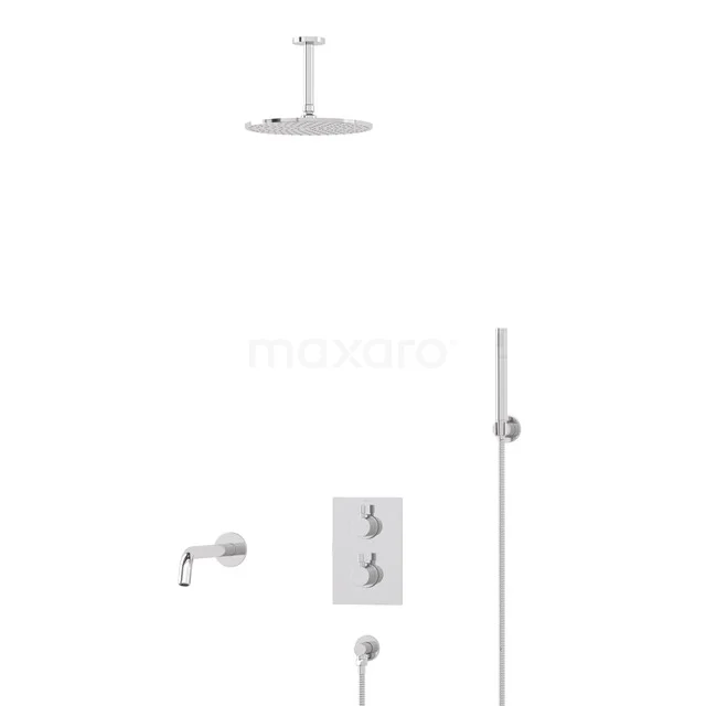 Radius Built-in Bath tap with rain shower | Chrome Thermostatic DIC55-00057