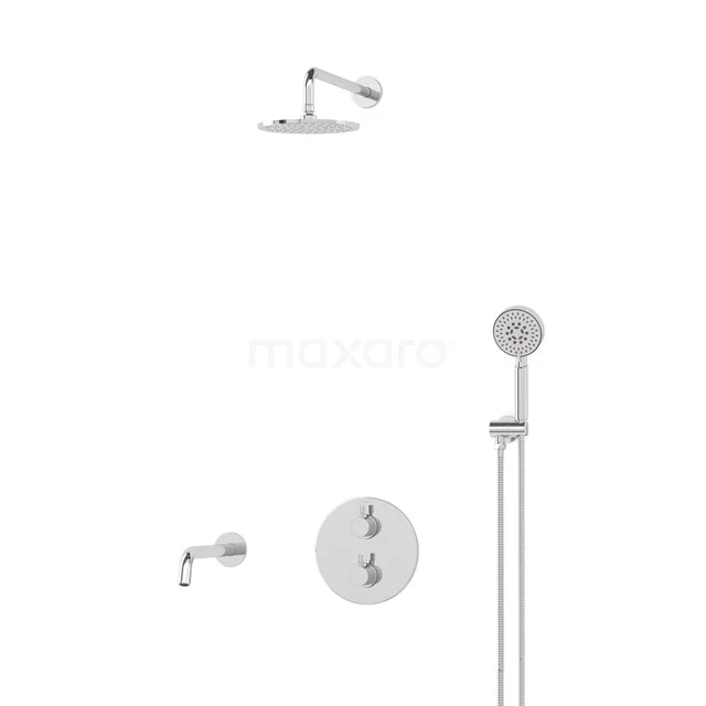 Radius Built-in Bath tap with rain shower | Chrome Thermostatic DIC55-00062