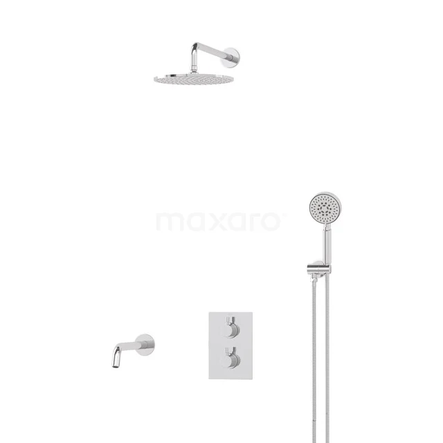 Radius Built-in Bath tap with rain shower | Chrome Thermostatic DIC55-00063