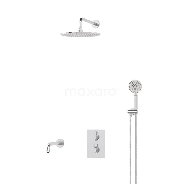 Radius Einbau Badewannenarmatur mit Regendusche | Chrom Thermostatisch DIC55-00065