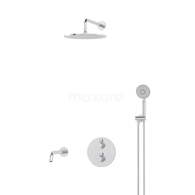 Radius Built-in Bath tap with rain shower | Chrome Thermostatic DIC55-00066