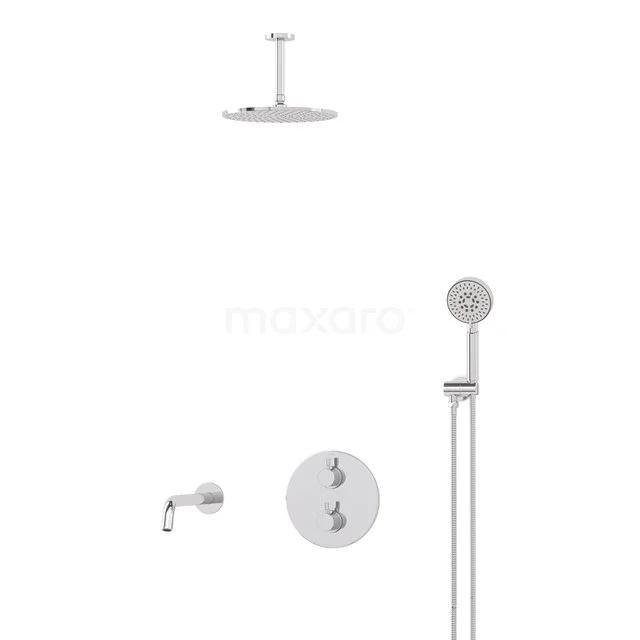 Radius Built-in Bath tap with rain shower | Chrome Thermostatic DIC55-00070