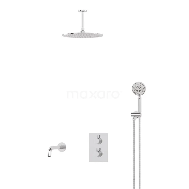Radius Built-in Bath tap with rain shower | Chrome Thermostatic DIC55-00071