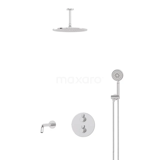 Radius Built-in Bath tap with rain shower | Chrome Thermostatic DIC55-00072