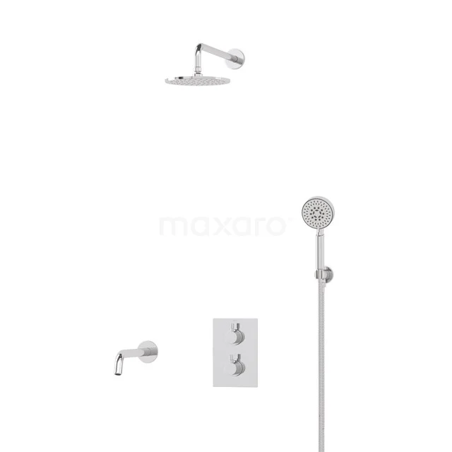 Radius Einbau Badewannenarmatur mit Regendusche | Chrom Thermostatisch DIC55-00073