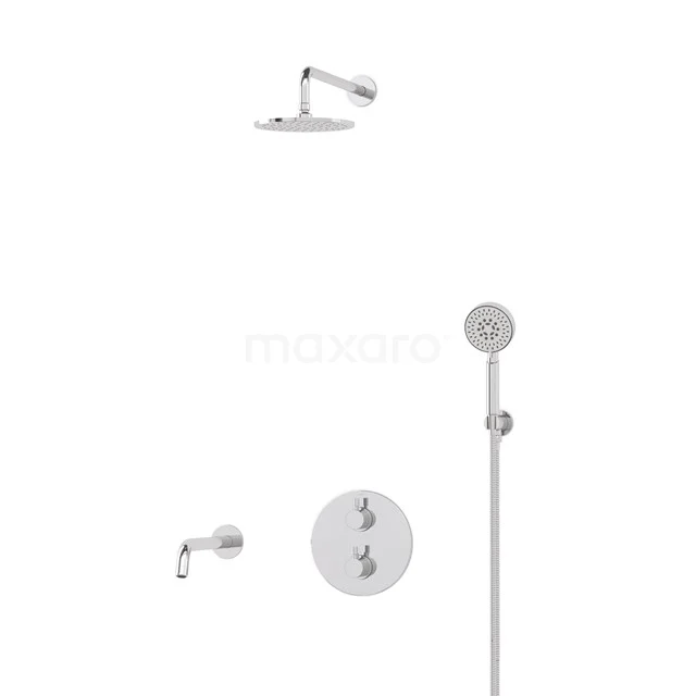 Radius Einbau Badewannenarmatur mit Regendusche | Chrom Thermostatisch DIC55-00074