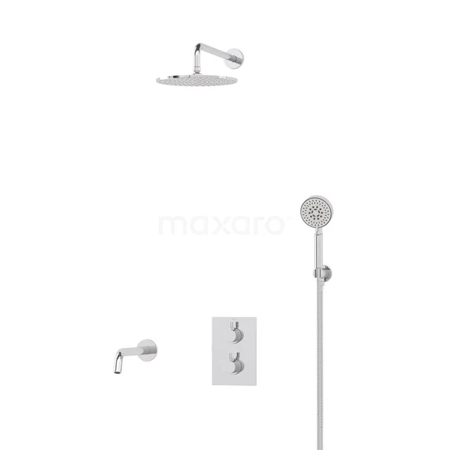 Radius Einbau Badewannenarmatur mit Regendusche | Chrom Thermostatisch DIC55-00075