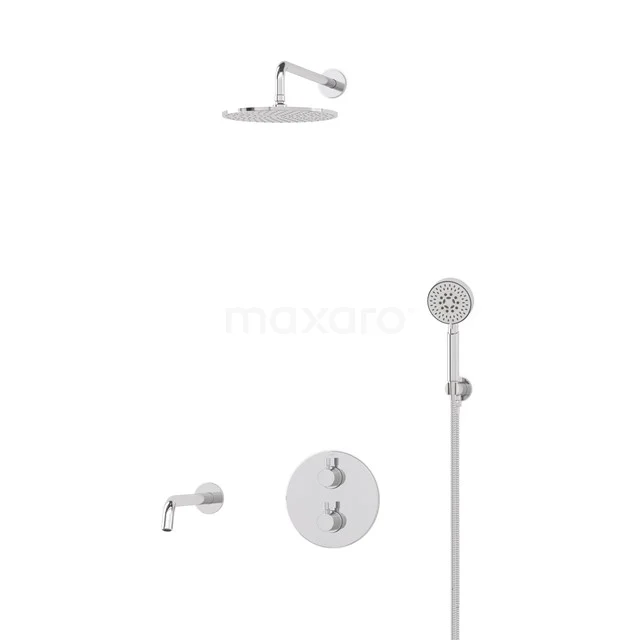Radius Built-in Bath tap with rain shower | Chrome Thermostatic DIC55-00076