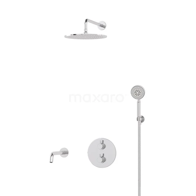 Radius Einbau Badewannenarmatur mit Regendusche | Chrom Thermostatisch DIC55-00078