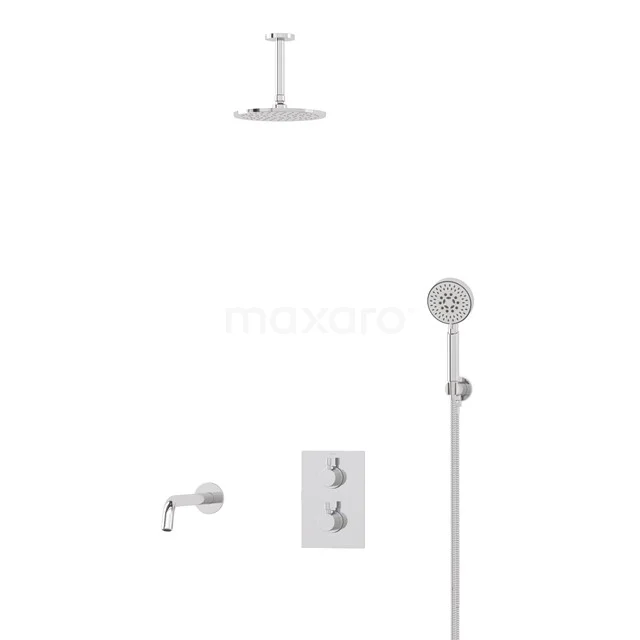 Radius Built-in Bath tap with rain shower | Chrome Thermostatic DIC55-00079