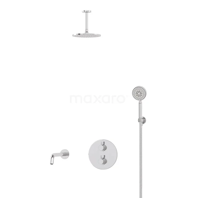 Radius Built-in Bath tap with rain shower | Chrome Thermostatic DIC55-00080