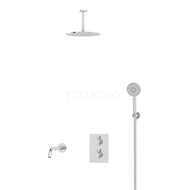 Radius Built-in Bath tap with rain shower | Chrome Thermostatic DIC55-00081