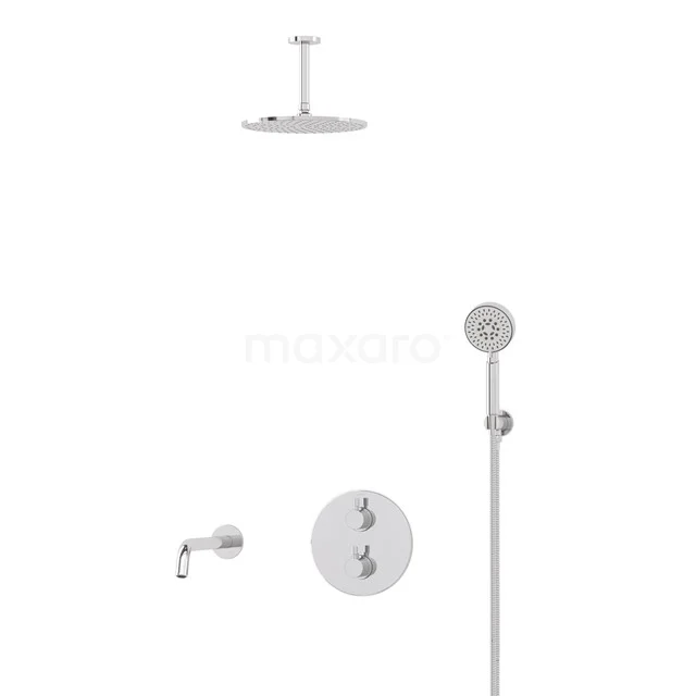 Radius Einbau Badewannenarmatur mit Regendusche | Chrom Thermostatisch DIC55-00082