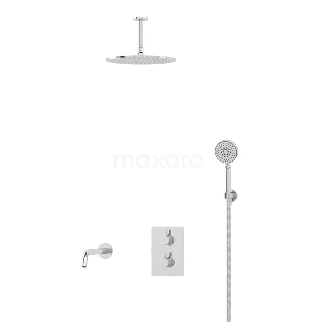 Radius Built-in Bath tap with rain shower | Chrome Thermostatic DIC55-00083
