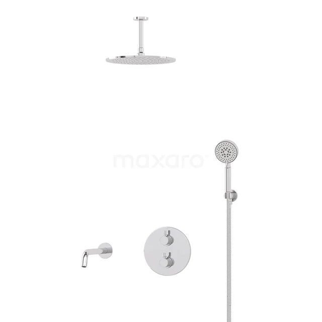 Radius Built-in Bath tap with rain shower | Chrome Thermostatic DIC55-00084