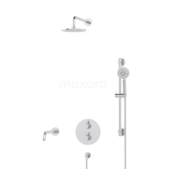 Radius Einbau Badewannenarmatur mit Regendusche | Chrom Thermostatisch DIC55-00086