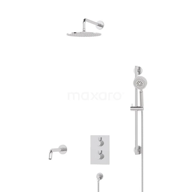 Radius Einbau Badewannenarmatur mit Regendusche | Chrom Thermostatisch DIC55-00087