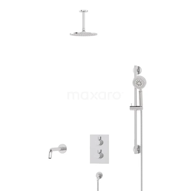 Radius Built-in Bath tap with rain shower | Chrome Thermostatic DIC55-00091