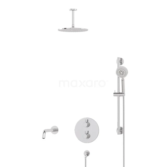 Radius Built-in Bath tap with rain shower | Chrome Thermostatic DIC55-00094