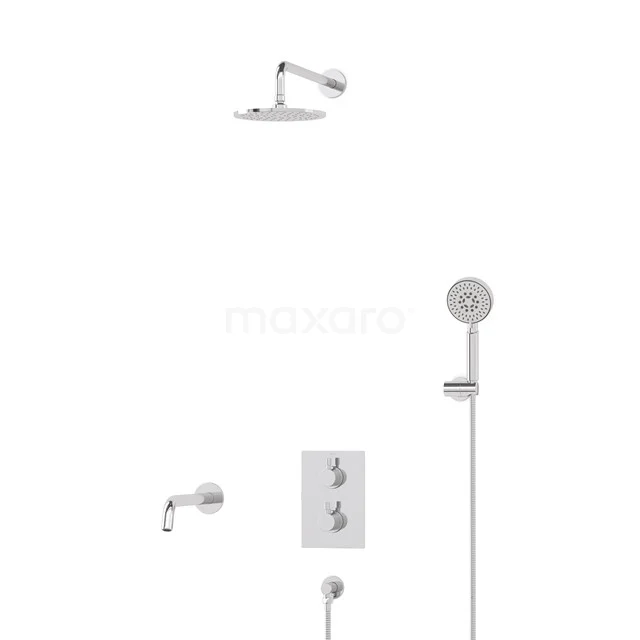 Radius Built-in Bath tap with rain shower | Chrome Thermostatic DIC55-00097