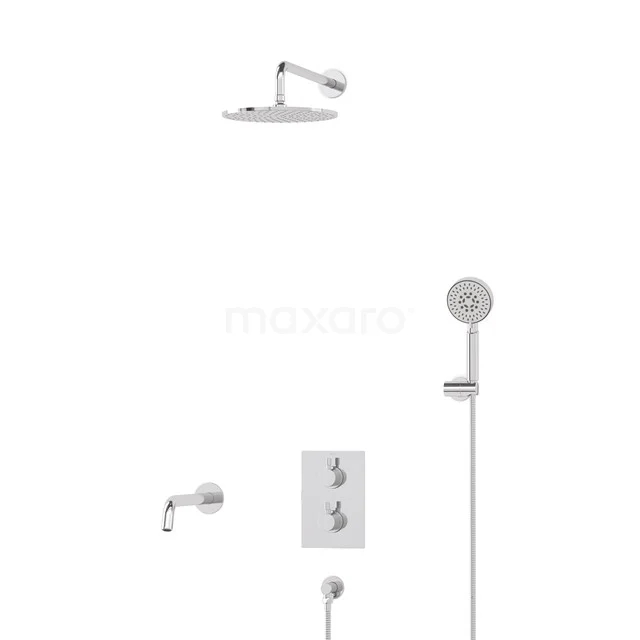 Radius Built-in Bath tap with rain shower | Chrome Thermostatic DIC55-00099