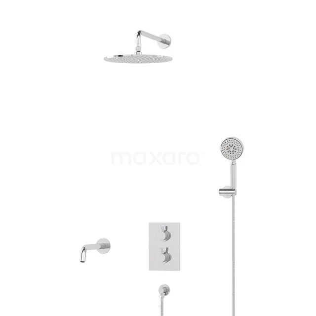 Radius Built-in Bath tap with rain shower | Chrome Thermostatic DIC55-00101