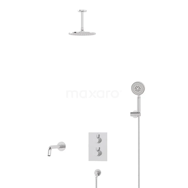 Radius Built-in Bath tap with rain shower | Chrome Thermostatic DIC55-00103