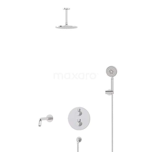 Radius Built-in Bath tap with rain shower | Chrome Thermostatic DIC55-00104
