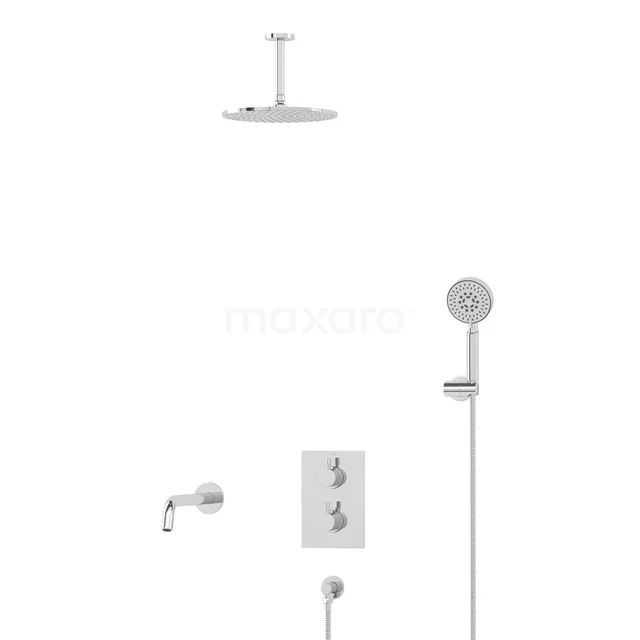 Radius Built-in Bath tap with rain shower | Chrome Thermostatic DIC55-00105