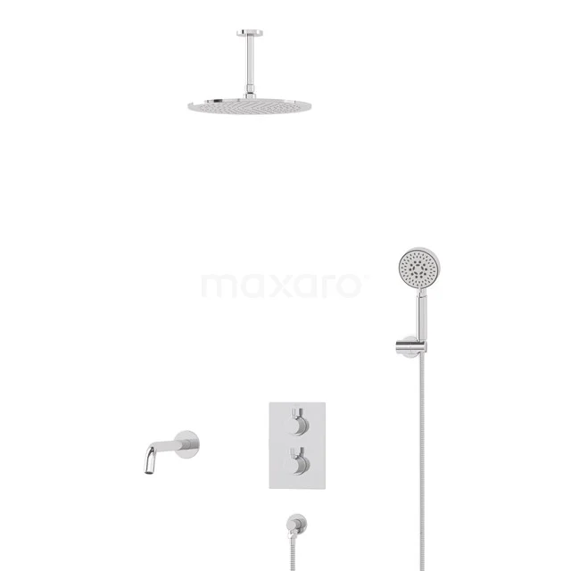 Radius Built-in Bath tap with rain shower | Chrome Thermostatic DIC55-00107