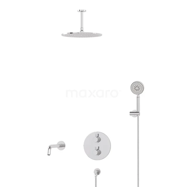 Radius Built-in Bath tap with rain shower | Chrome Thermostatic DIC55-00108