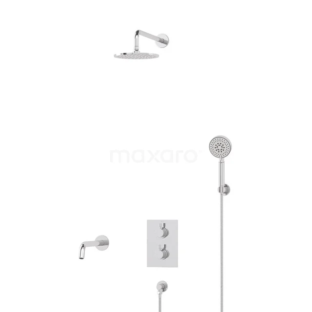 Radius Built-in Bath tap with rain shower | Chrome Thermostatic DIC55-00109