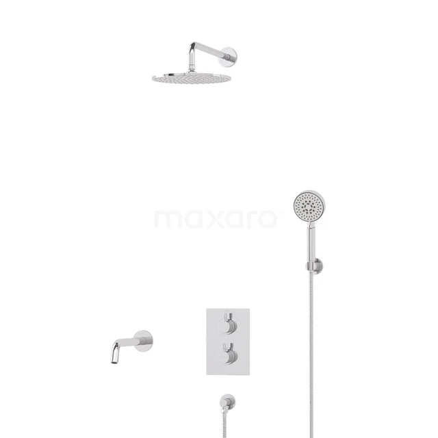 Radius Built-in Bath tap with rain shower | Chrome Thermostatic DIC55-00111