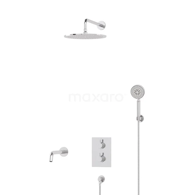 Radius Built-in Bath tap with rain shower | Chrome Thermostatic DIC55-00113
