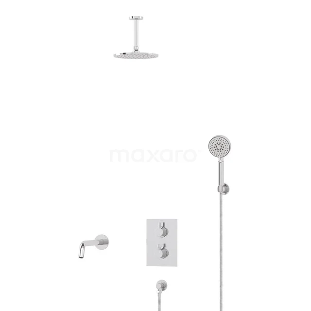 Radius Einbau Badewannenarmatur mit Regendusche | Chrom Thermostatisch DIC55-00115