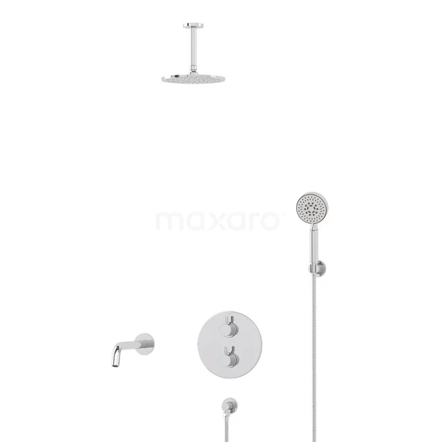 Radius Built-in Bath tap with rain shower | Chrome Thermostatic DIC55-00116