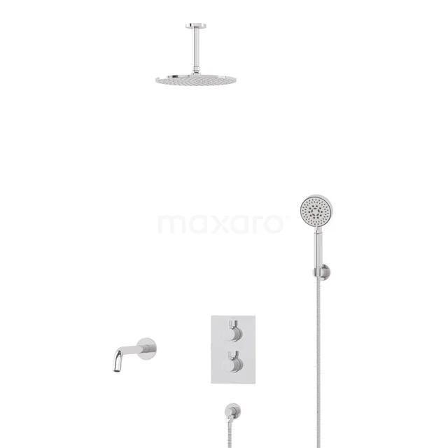 Radius Built-in Bath tap with rain shower | Chrome Thermostatic DIC55-00117