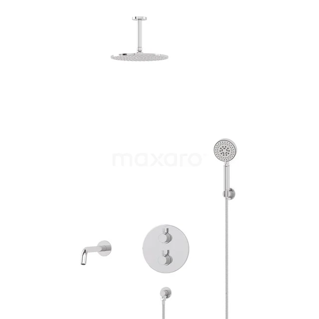 Radius Built-in Bath tap with rain shower | Chrome Thermostatic DIC55-00118