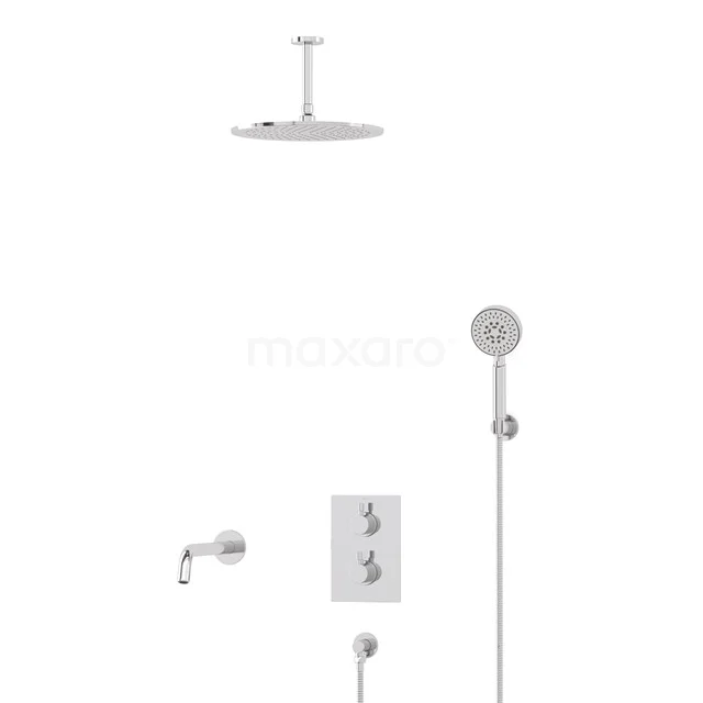 Radius Einbau Badewannenarmatur mit Regendusche | Chrom Thermostatisch DIC55-00119