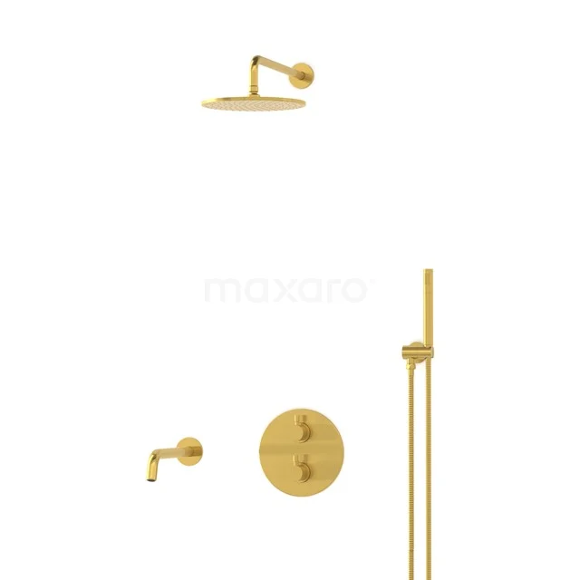Radius Built-in Bath tap with rain shower | Gold Thermostatic DIG55-00004