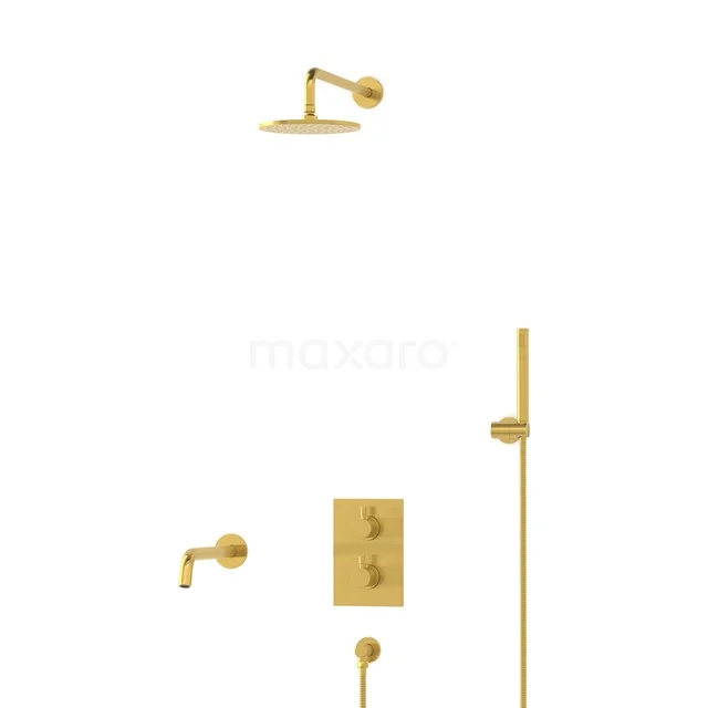 Radius Built-in Bath tap with rain shower | Gold Thermostatic DIG55-00037