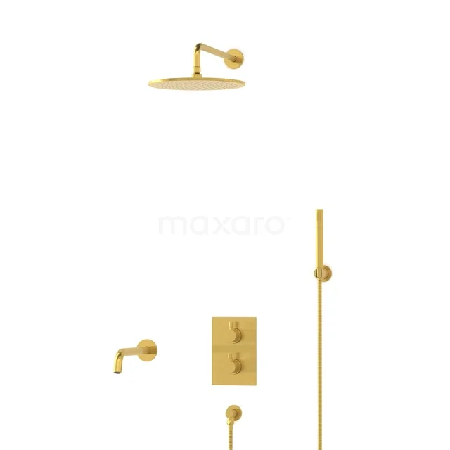 Radius Built-in Bath tap with rain shower | Gold Thermostatic DIG55-00053