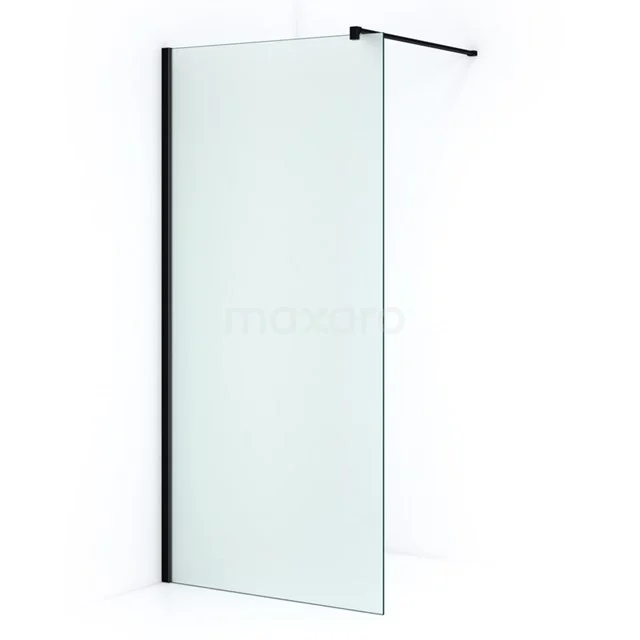 High-quality glass shower screen with matte black profiles, ideal for modern bathroom design.